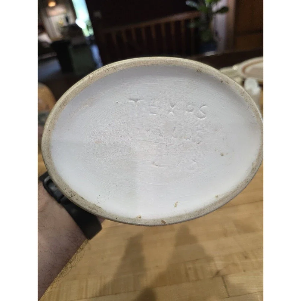 Vintage Texas Ware Ceramic Putty Cherub Grape Pedestal Urn Planter